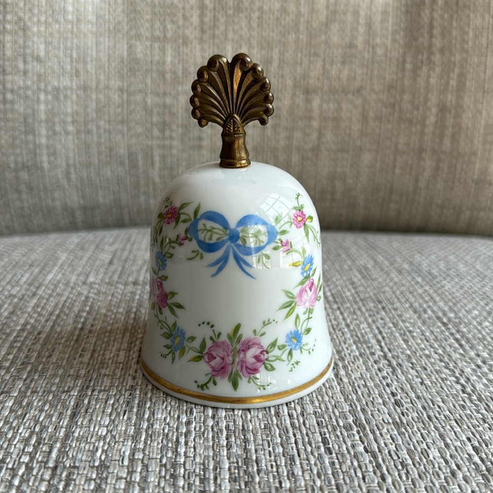 Limoges France Hand Painted Floral Porcelain “Paris-Style” Dinner Table Bell